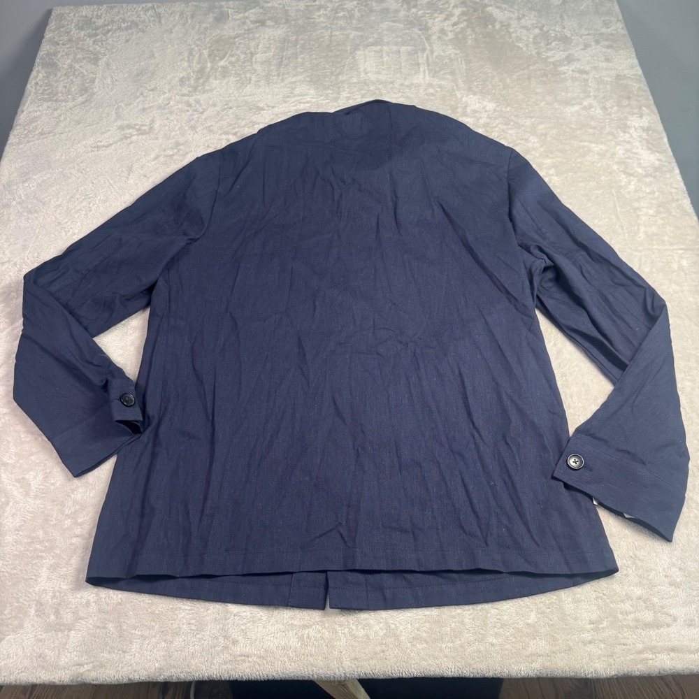 NWT Collars & Co The Maverick Blazer Linen Blend Button Front Jacket XXL Navy - Picture 6 of 12